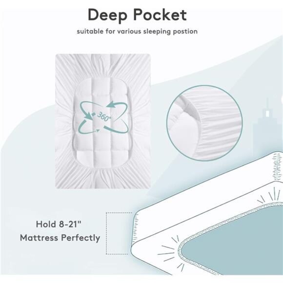 Mattress Topper Queen,Extra Thick Mattress Pad Cover for Back Pain,Cooling - Picture 3 of 7